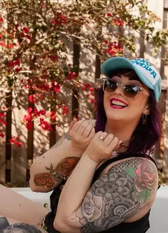 Portrait of tattoo artist Allie Kat of TBA Tattoos
